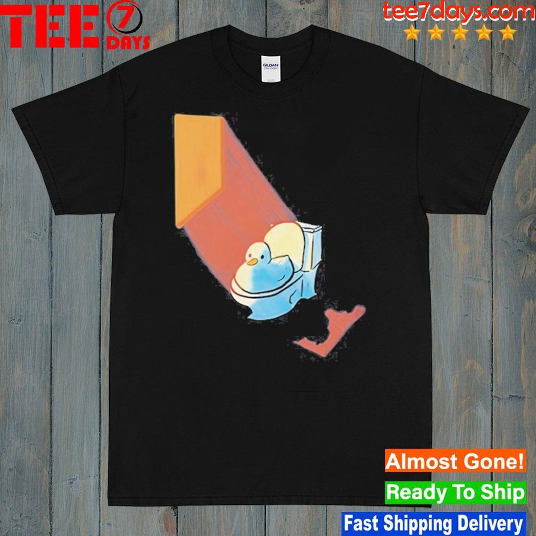 Grovy space duck on a toilet shirt