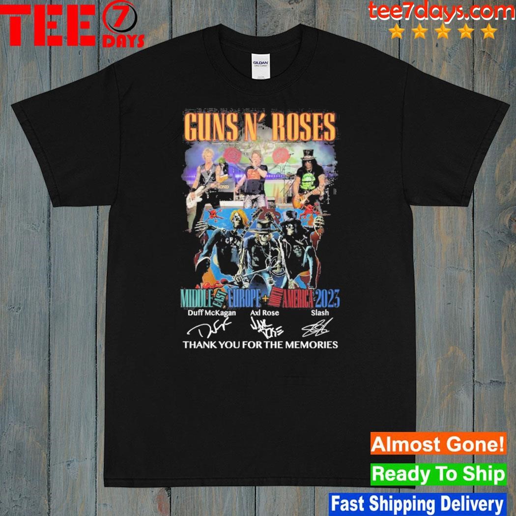 Gun n' roses middle east europe north America 2023 thank you for the memories shirt