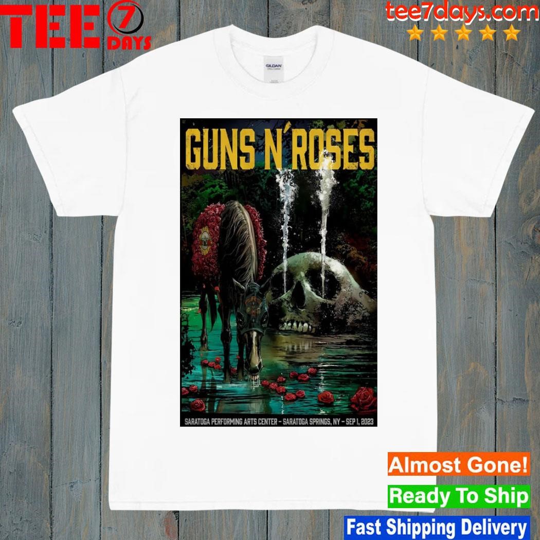 Guns n' roses september 1 saratoga springs ny event poster shirt