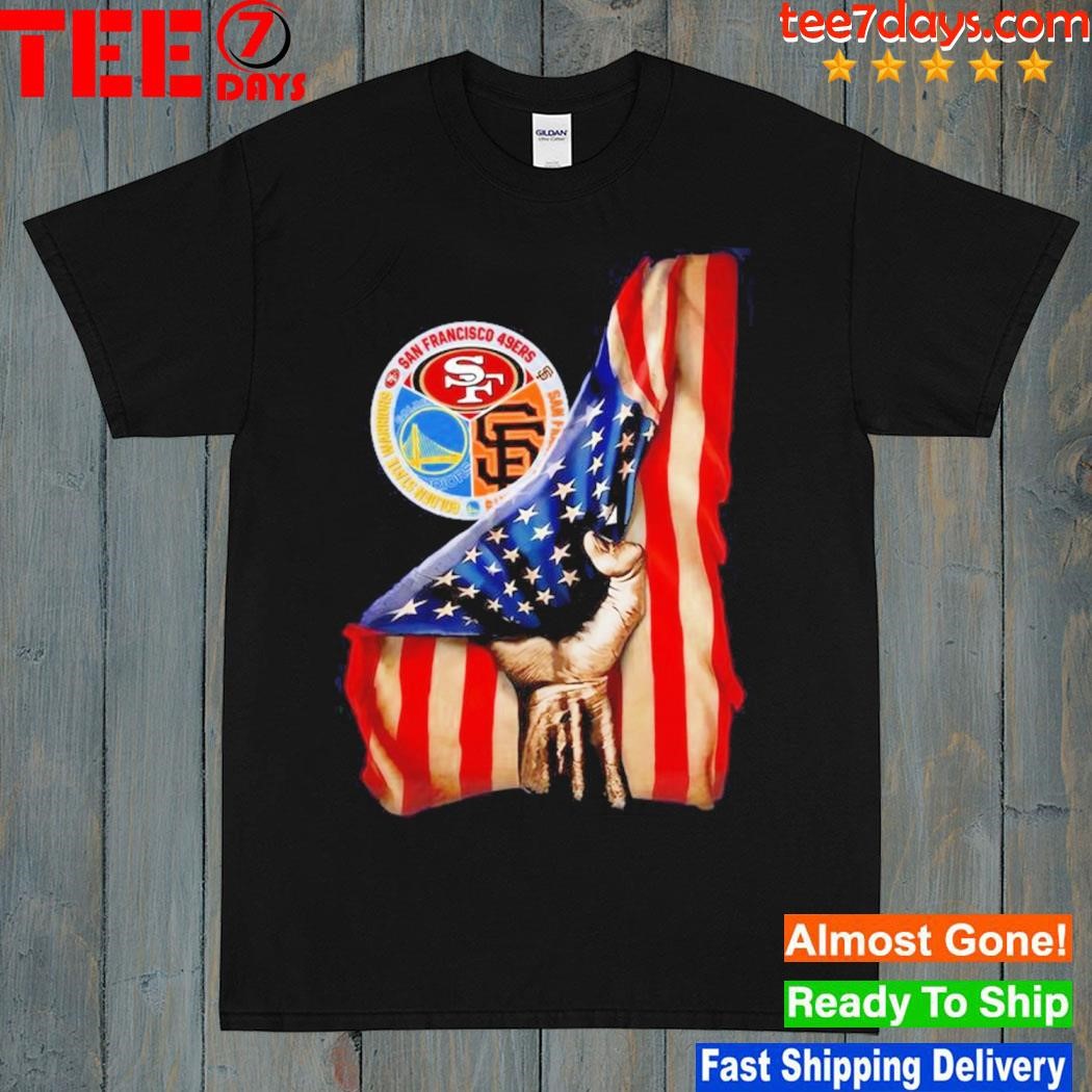 Inside me flag American San Francisco 49ERS and San Francisco Giants and Golden  State Warriors shirt - Limotees