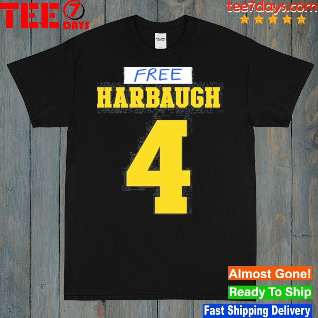 J.j. mccarthy wearing free harbaugh 4 shirt