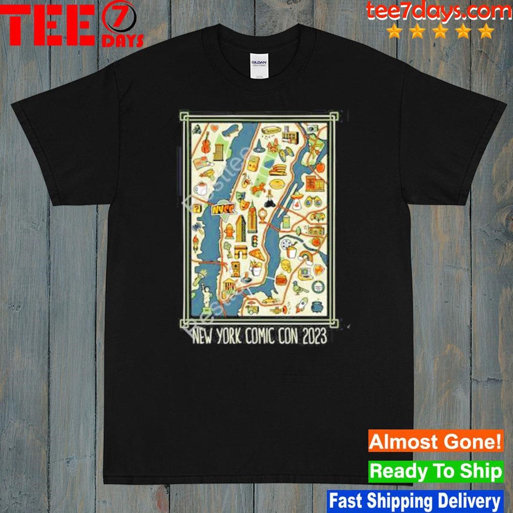 New york comic con merch city map shirt