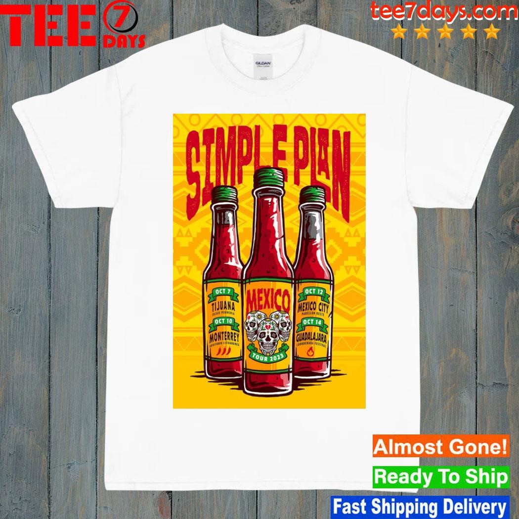 Simple plan oct 7 2023 tijuana poster shirt