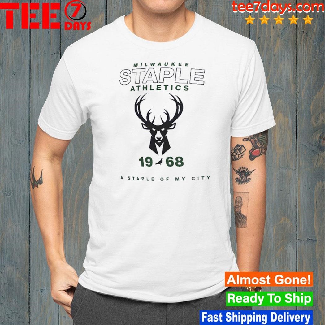 Men's NBA x Staple Cream Milwaukee Bucks Home Team T-Shirt Size: Large