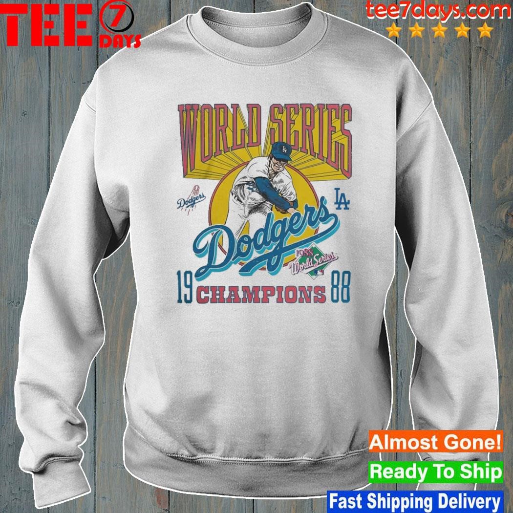LA Dodgers Mitchell & Ness 19 Hooded Longsleeve All Blue - The