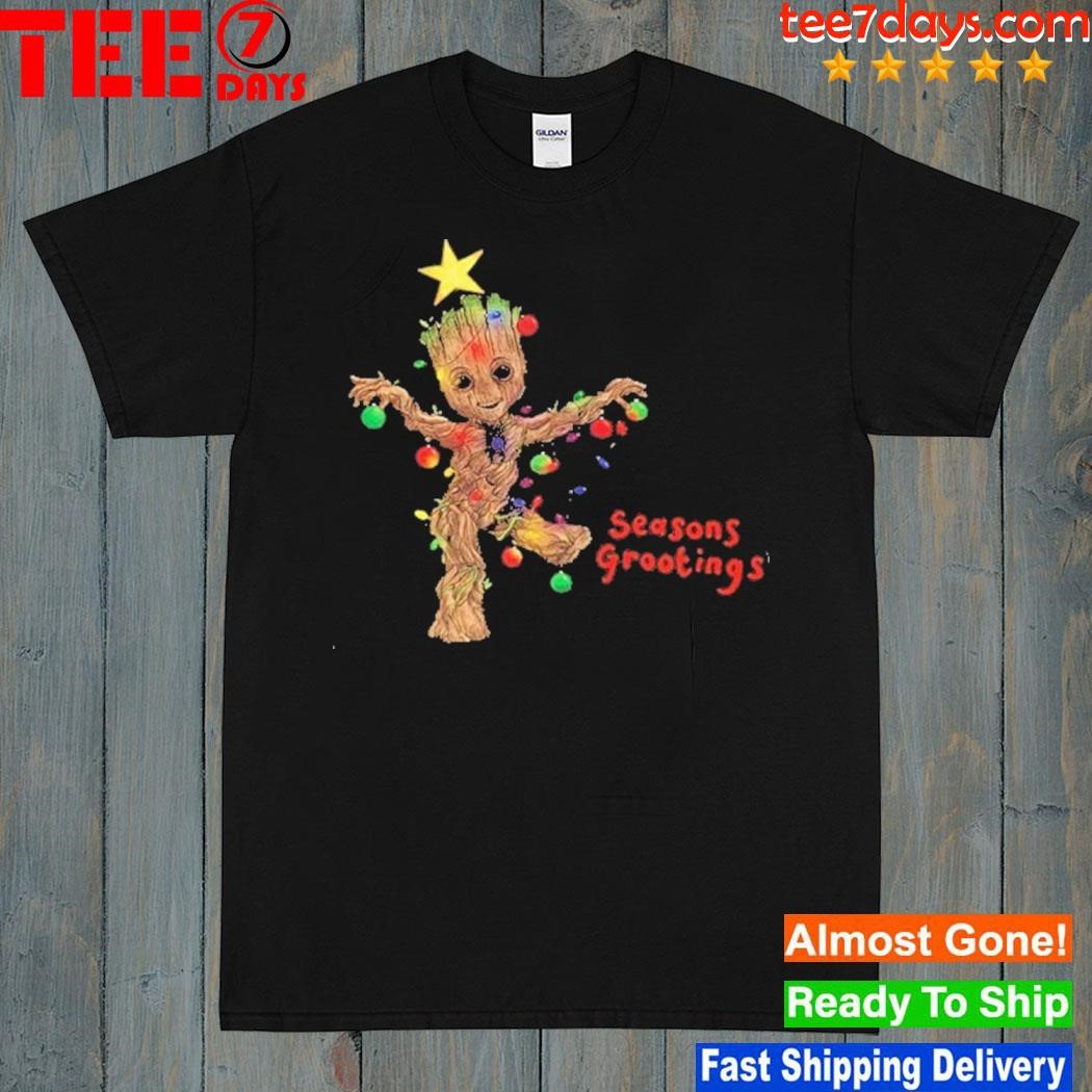 Baby Groot light seasons Grootings christmas shirt