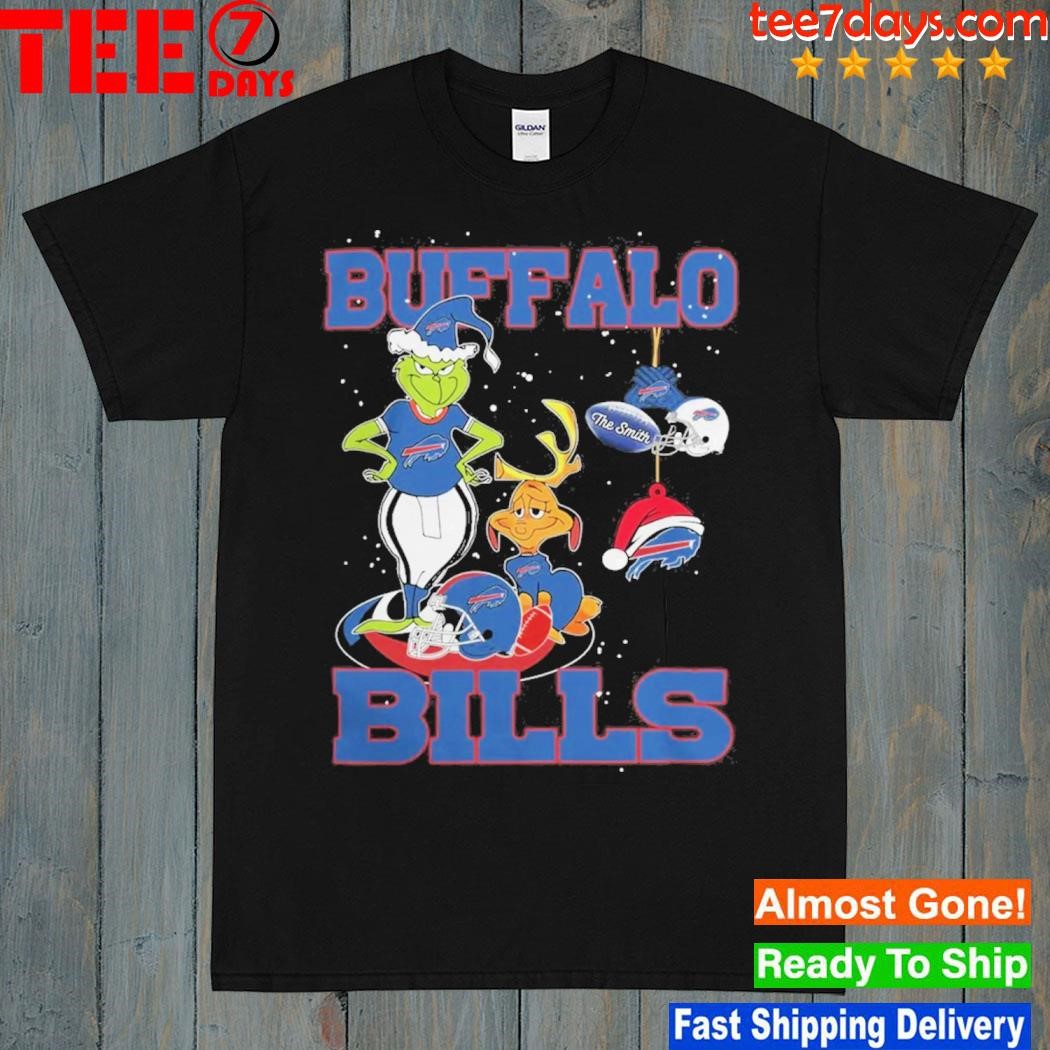 Grinch Hat Santa And Dog Buffalo Bills Christmas 2023 Shirt