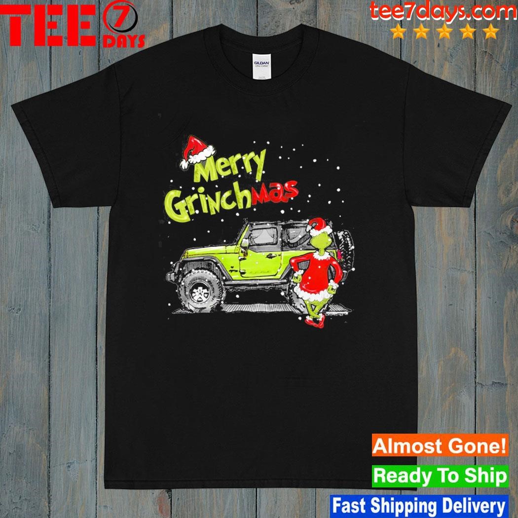Grinch hat santa jeep merry Grinchmas christmas shirt