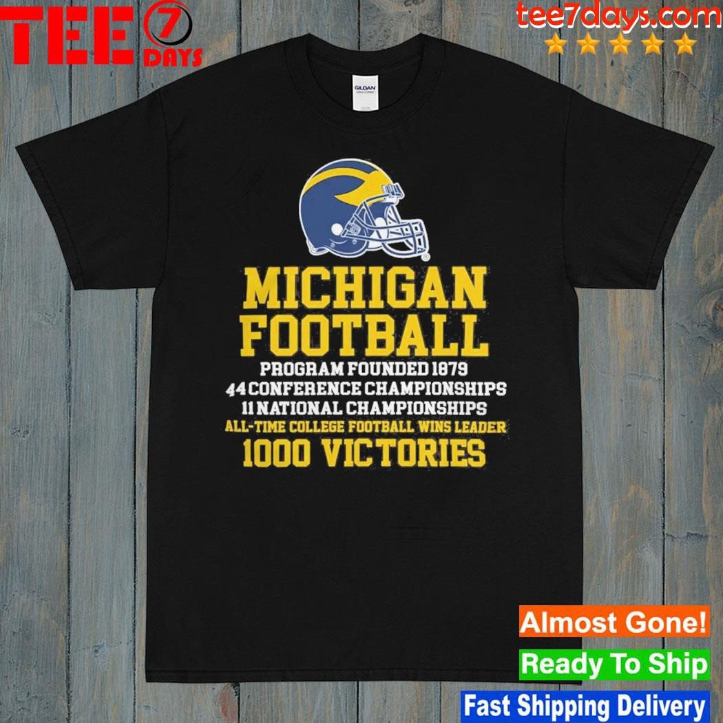 Michigan Wolverines 1000 Victories Football All-Time Wins Leader Shirt