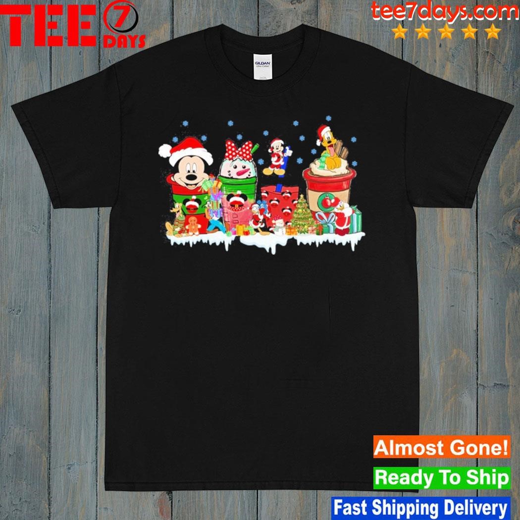 Mickey Mouse and friends coffee merry christmas shirt