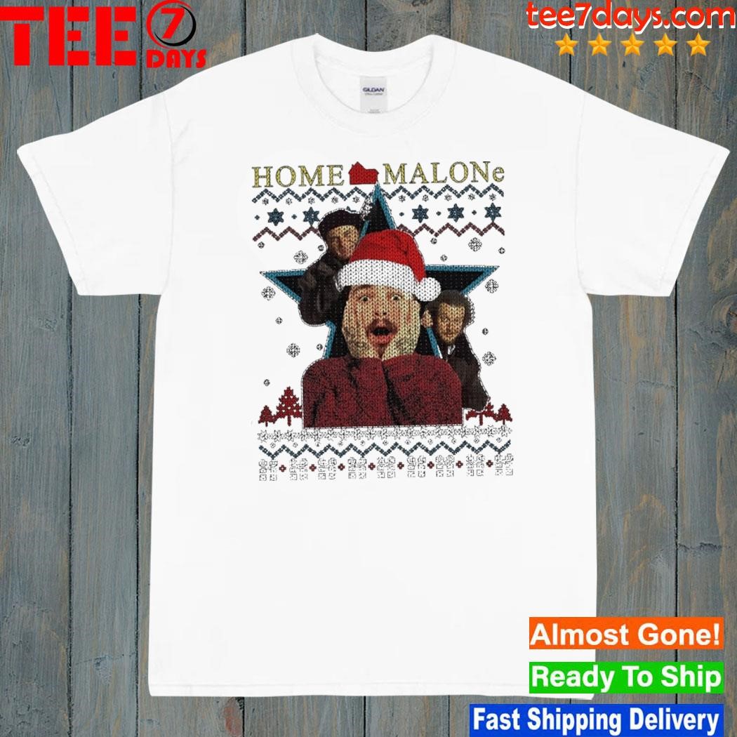 Post malone Christmas gift home malone home alone parody celebrity shirt