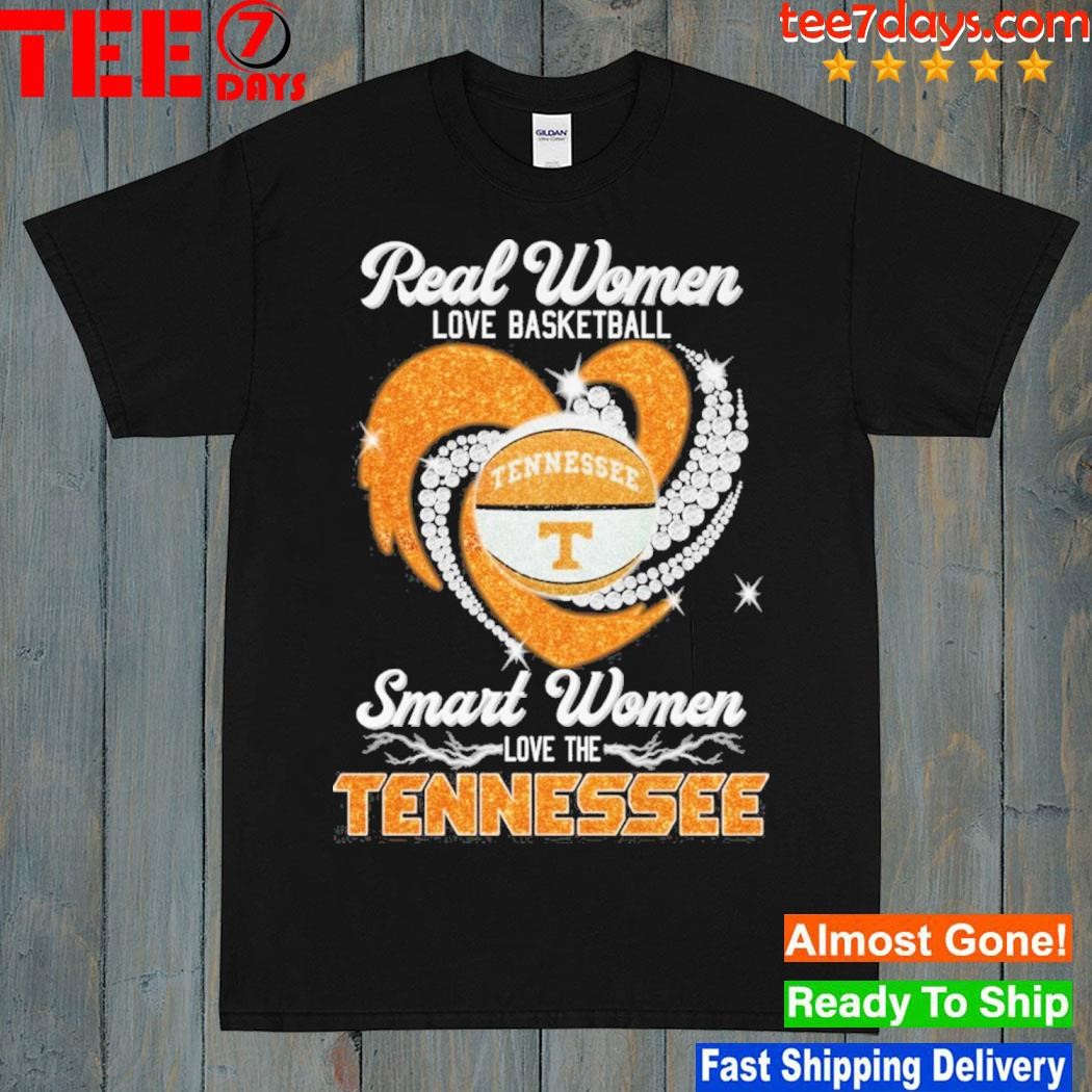 Real women love basketball smart women love the Tennessee heart shirt