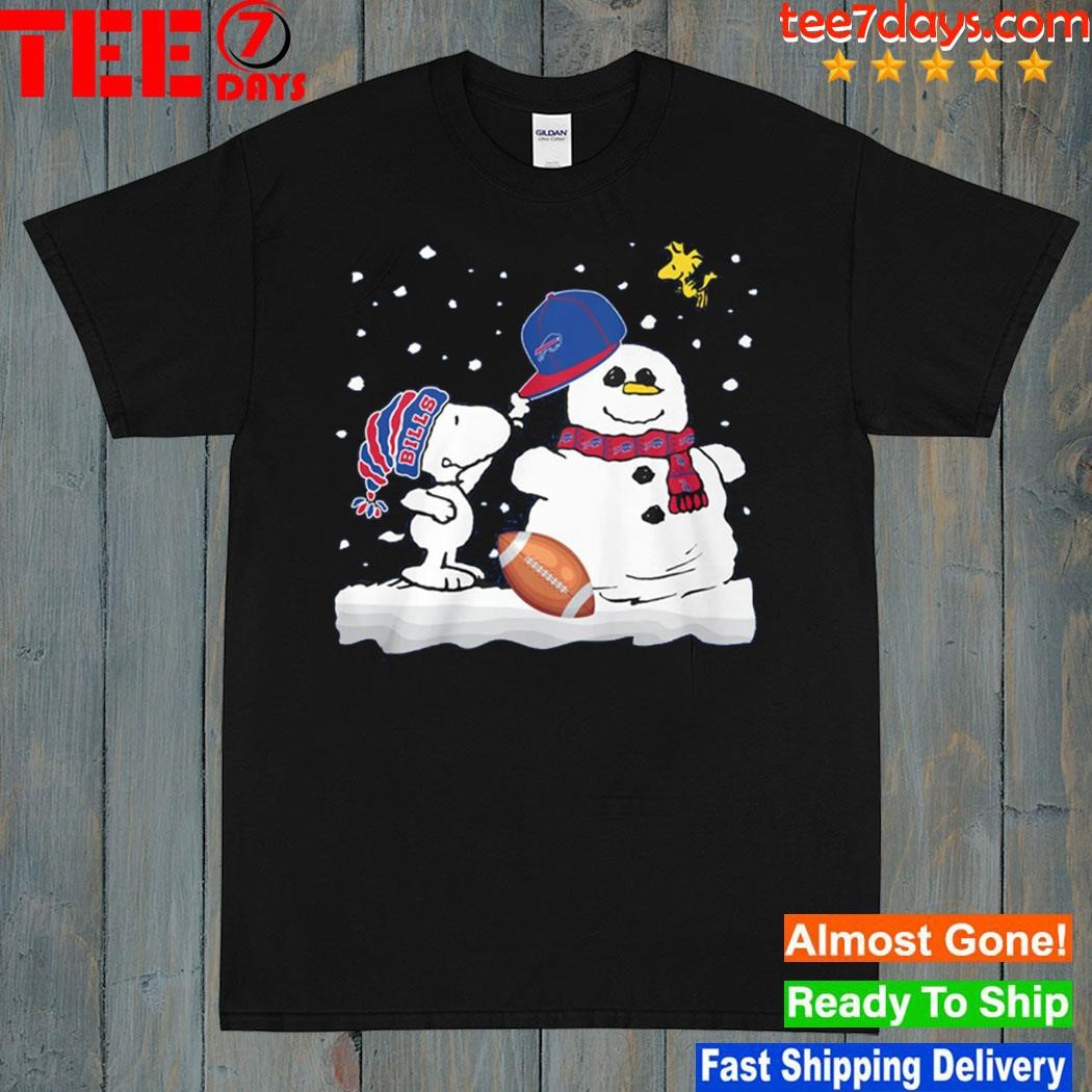 Snoopy And Snowman Buffalo Bills Fan Christmas 2023 Shirt