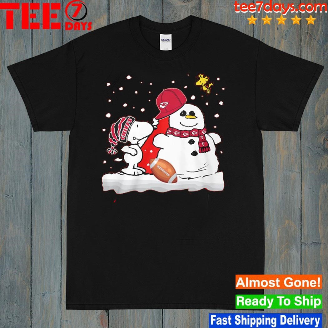 Snoopy And Snowman Kansas City Chiefs Fan Christmas 2023 Shirt