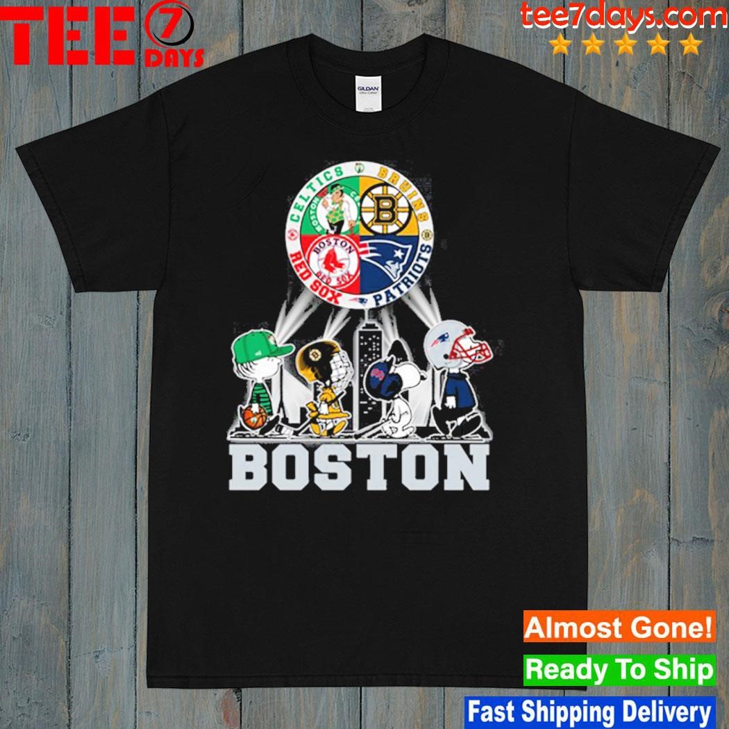 Snoopy Boston City Celtics Bruins Red Sox Patriots Shirt