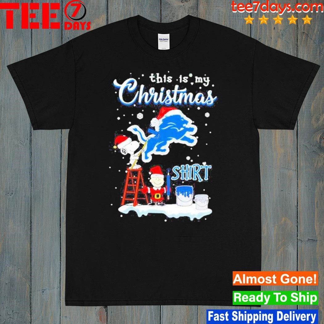 Snoopy and Charlie Brown NFL Detroit Lions This Is My Christmas T-Shirt