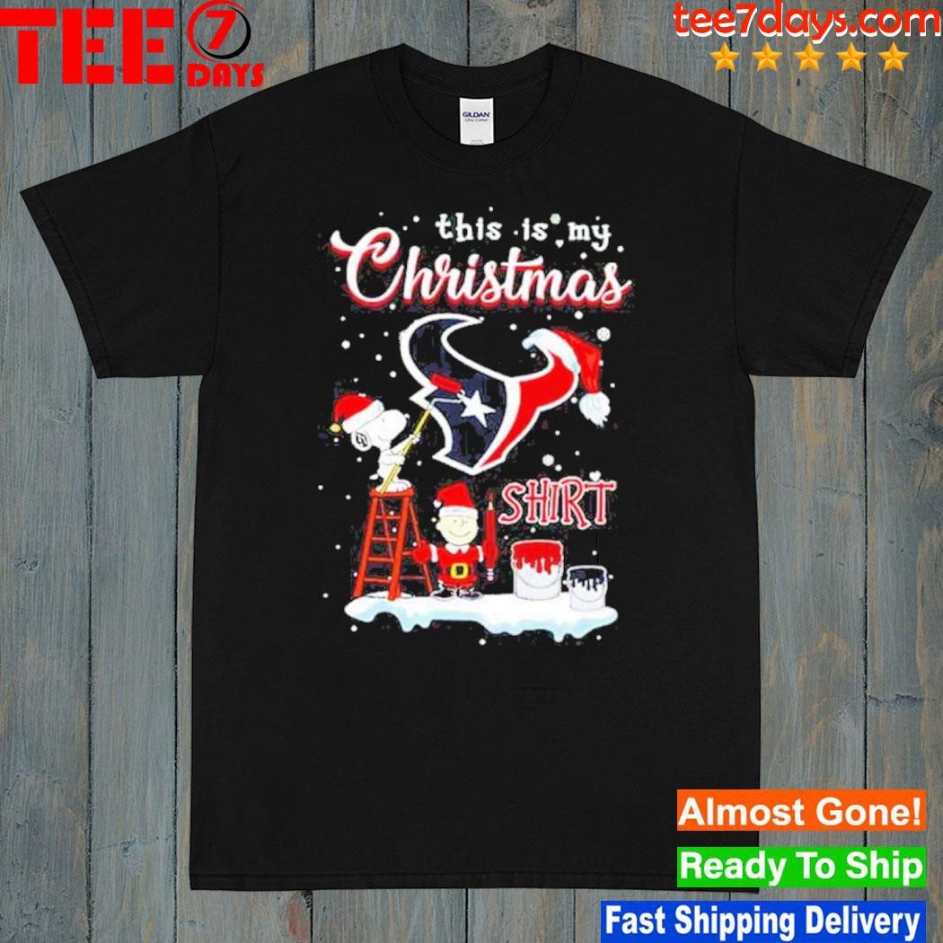 Snoopy and Charlie Brown NFL Houston Texans This Is My Christmas T-Shirt