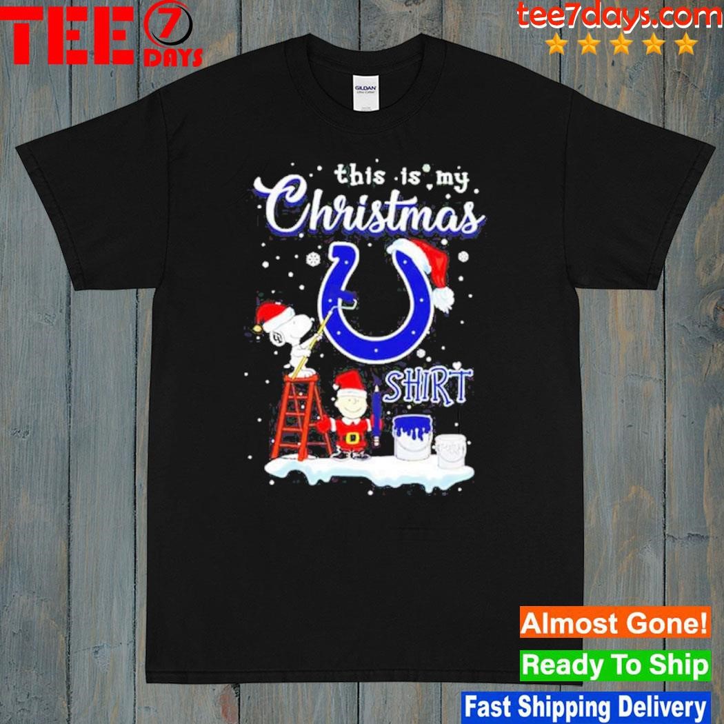 Snoopy and Charlie Brown NFL Indianapolis Colts This Is My Christmas T-Shirt