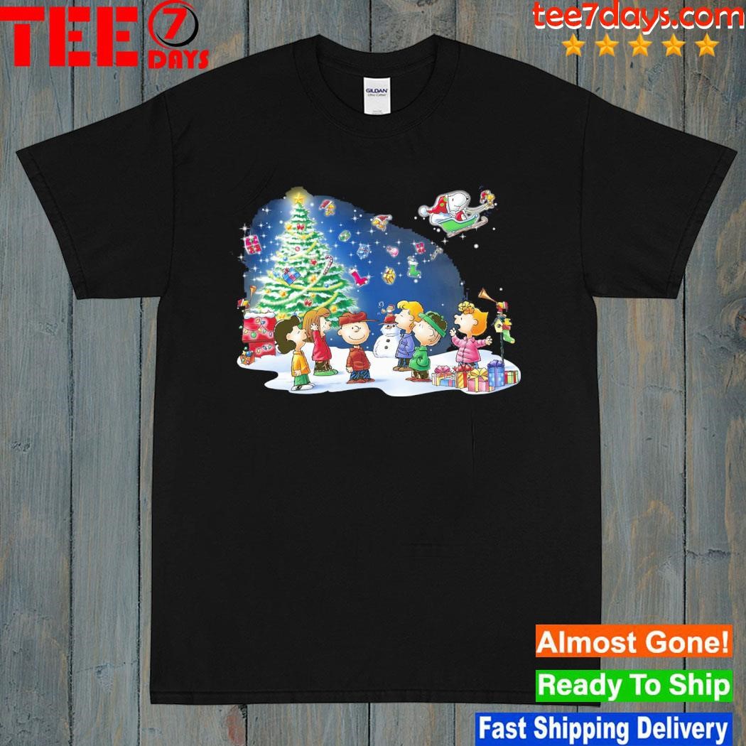 Snoopy and Woodstock hat santa give gifts to you merry christmas shirt