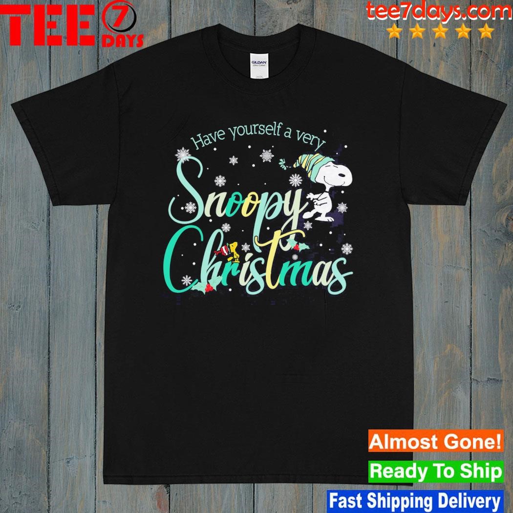 Snoopy and Woodstock hat santa have yourself a very Snoopy christmas shirt