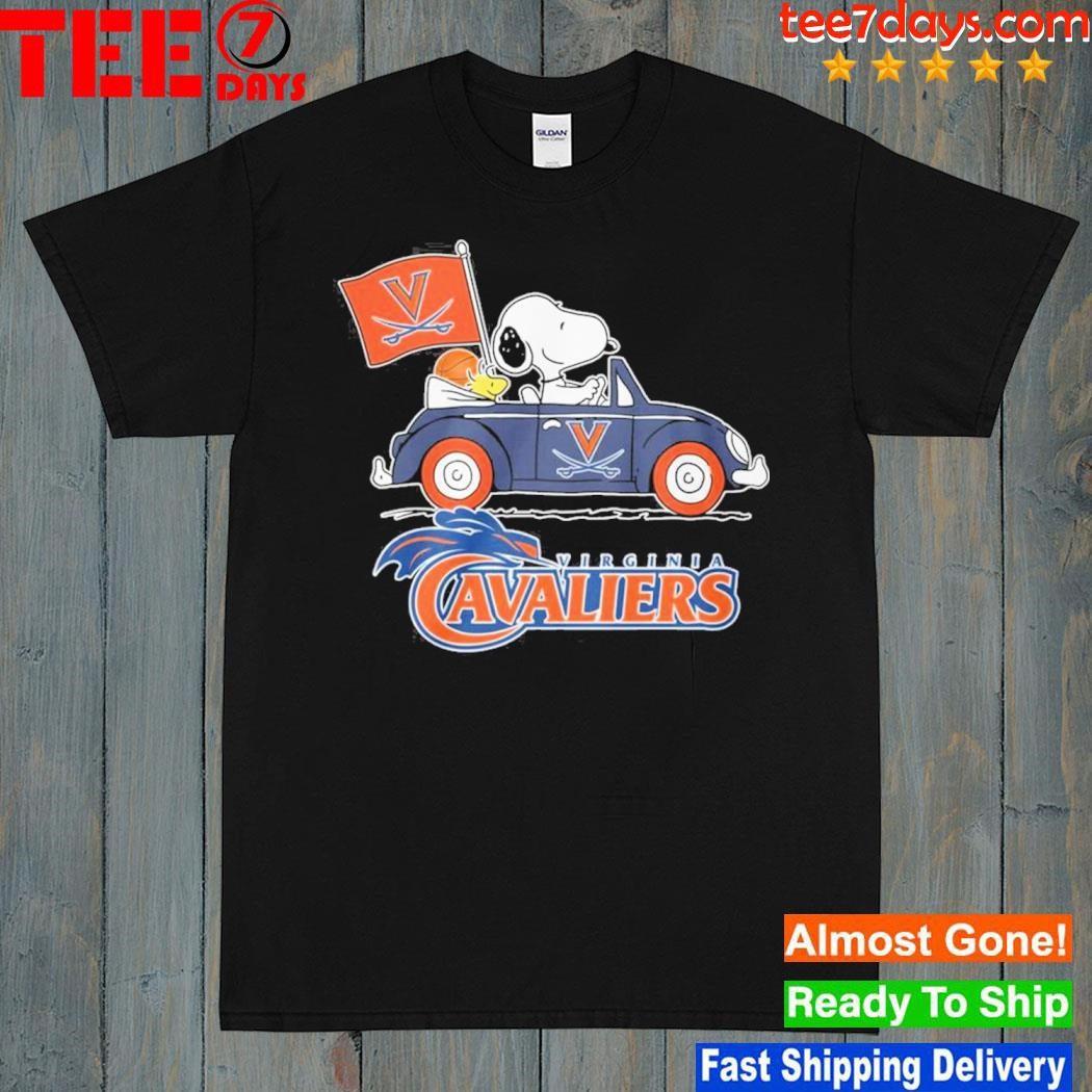 Virginia cavaliers Peanuts Snoopy car cartoon sports shirt
